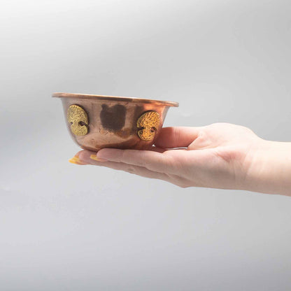 Réz rituális tál életfával 12x5cm