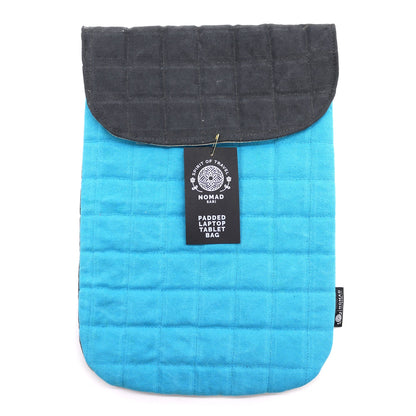 Párnázott laptop tok – fantasztikus türkiz – 14oz kőmosott