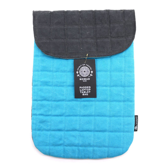 Párnázott laptop tok – fantasztikus türkiz – 14oz kőmosott