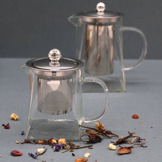 Üveg Teáskanna Teafőzővel - Torony Alakú - 350ml