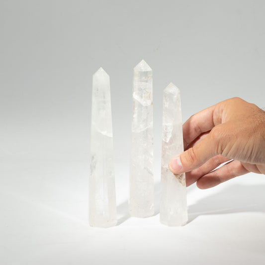 Hatszögletű Obeliszk Drágakő – Hegyi Kristály, kb. 17 cm