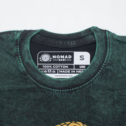 Nomad Sari Mosott Pamut Póló - Életfa - Zöld - S-es