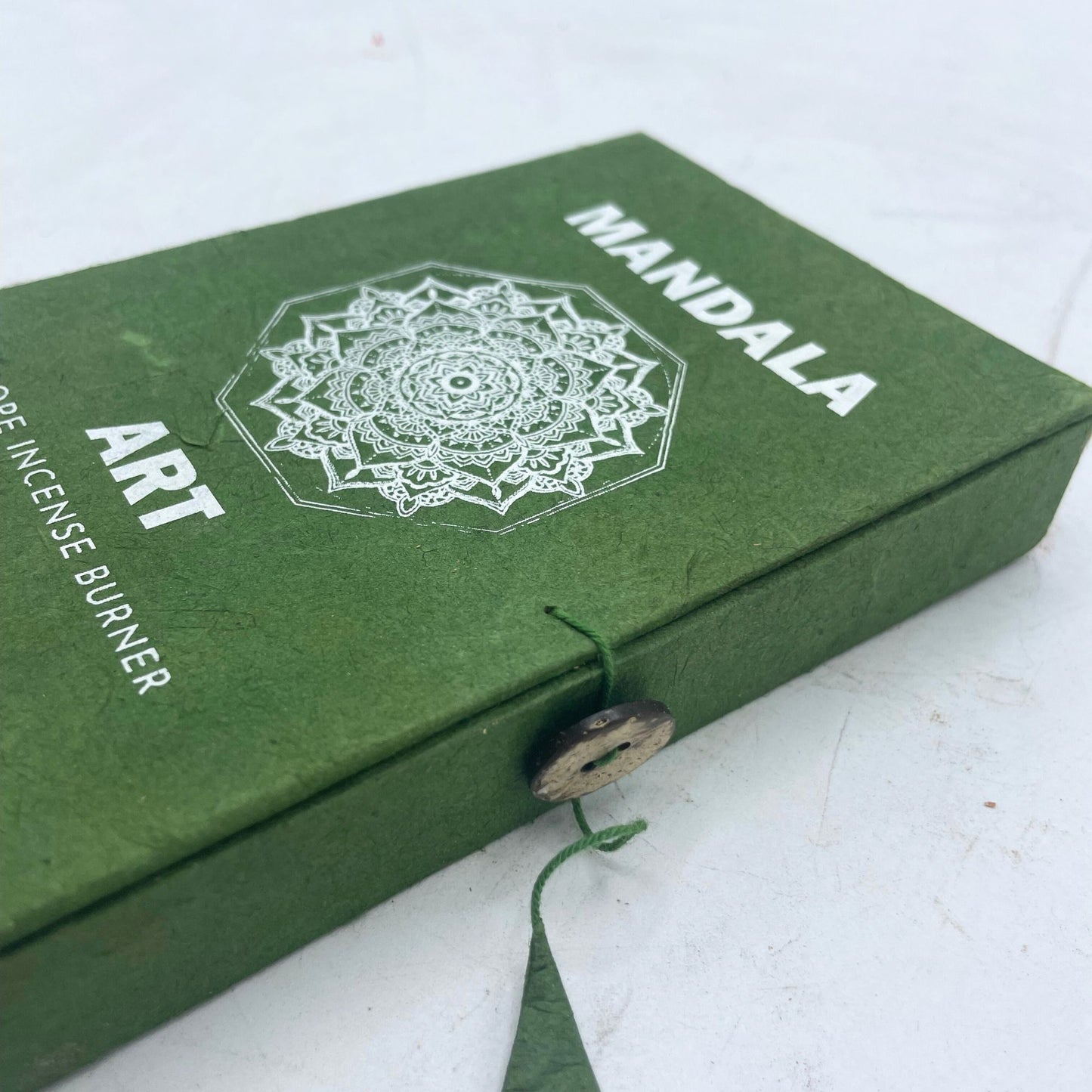 Kötélfüstölő és ezüstözött tartó szett – Mandala virág
