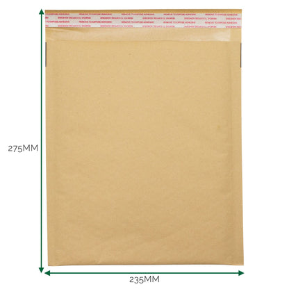 Kraft bélelt buborékos boríték (235x275+40 mm)