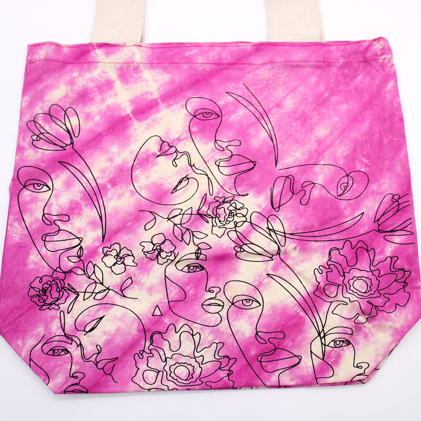 Batikolt pamut táska (6oz) - 38x42x12cm - Pretty Face - Magento - Natúr fül