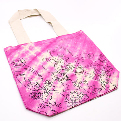 Batikolt pamut táska (6oz) - 38x42x12cm - Pretty Face - Magento - Natúr fül
