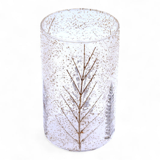 Natural Floral Glass - Magas váza gyertyatartó - Pino - (19x11cm)