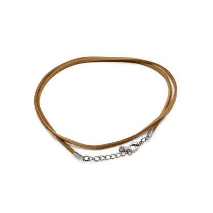 Művelúr medálzsinór csomagok - 2,5mm x 55cm - Világosbarna A120