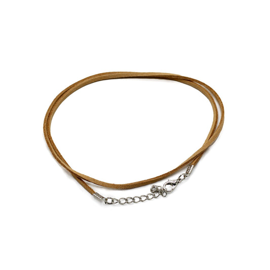 Művelúr medálzsinór csomagok - 2,5mm x 55cm - Világosbarna A120