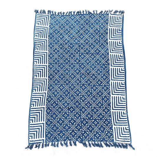 Kézzel készített indigókék takaró - 170x120cm - Kasba csempe