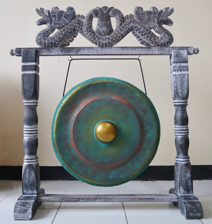 Közepes gong állványban - 35 cm - Zöld mosott