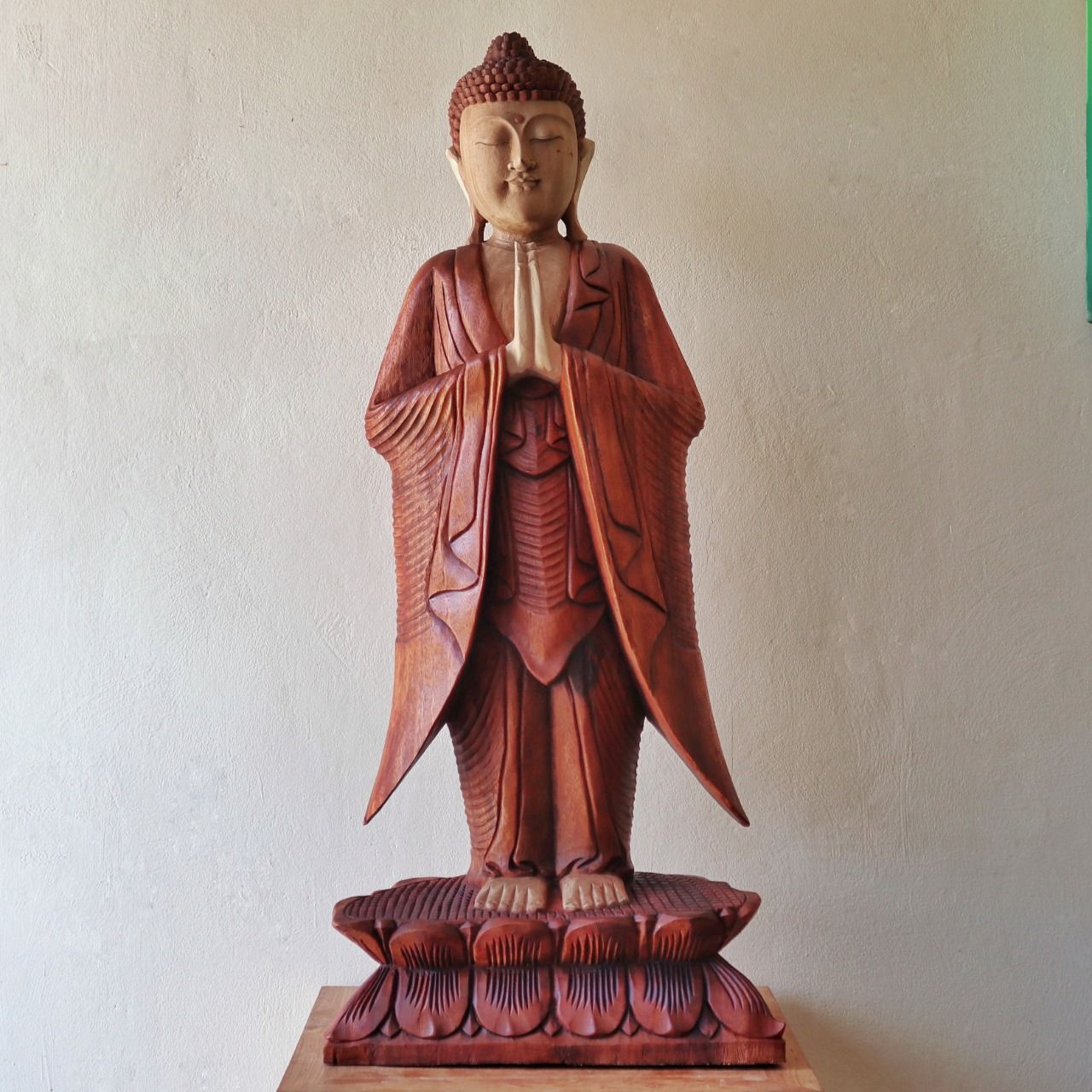 Kézzel faragott Buddha szobor - 100 cm Üdvözöljük