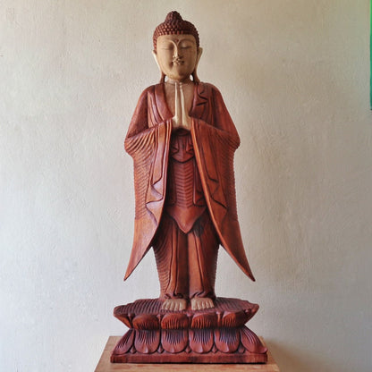 Kézzel faragott Buddha szobor - 100 cm Üdvözöljük