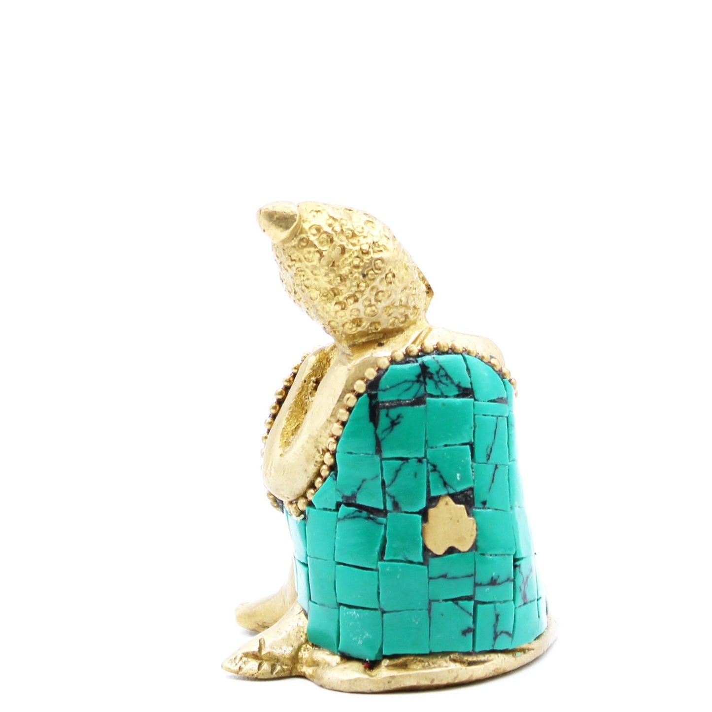 Sárgaréz Buddha figura - Nagy fej - 11,5 cm