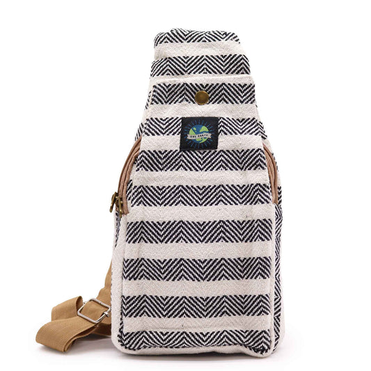 Body Cross Bag Természetes Pamut - Fekete & Fehér