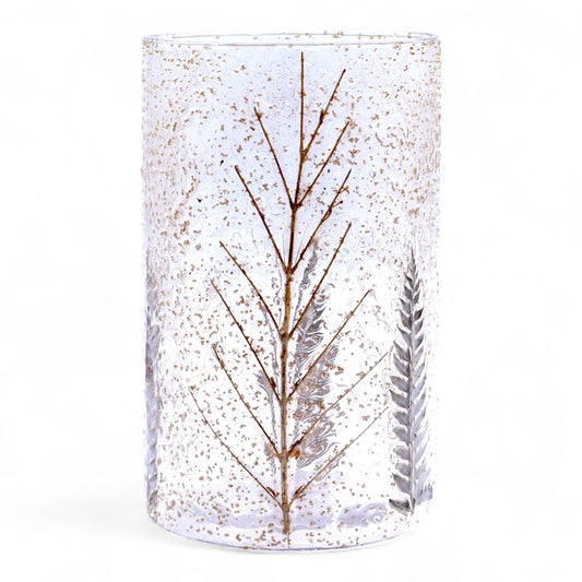 Natural Floral Glass - Magas váza gyertyatartó - Pino - (19x11cm)