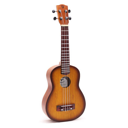 Kézműves ukulele – narancssárga „sunburst” kivitel (4 húros)