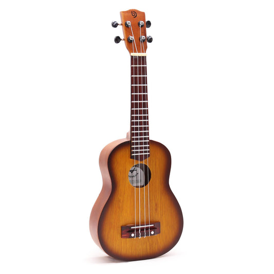 Kézműves ukulele – narancssárga „sunburst” kivitel (4 húros)