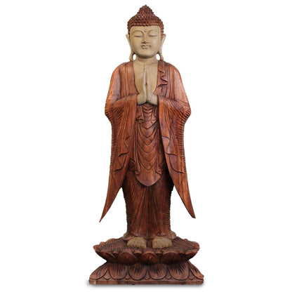 Kézzel faragott Buddha szobor - 100 cm Üdvözöljük