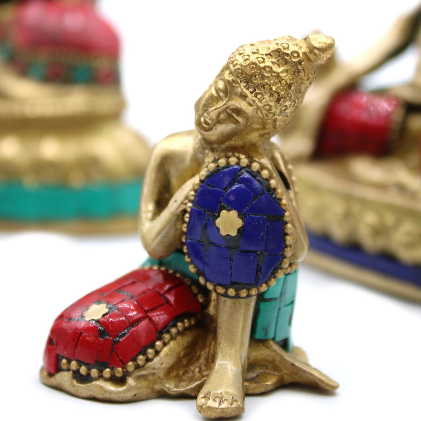 Sárgaréz Buddha figura - Nagy fej - 11,5 cm