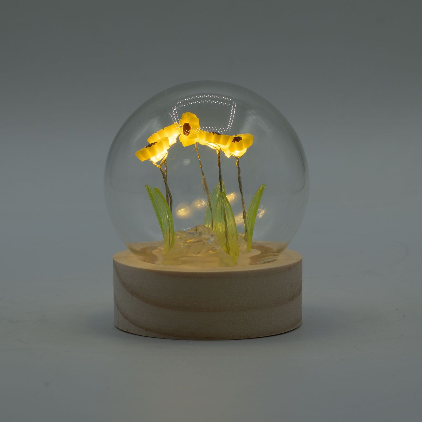 Floral Glow kerti kupola – 5 napraforgó – LED akkumulátoros