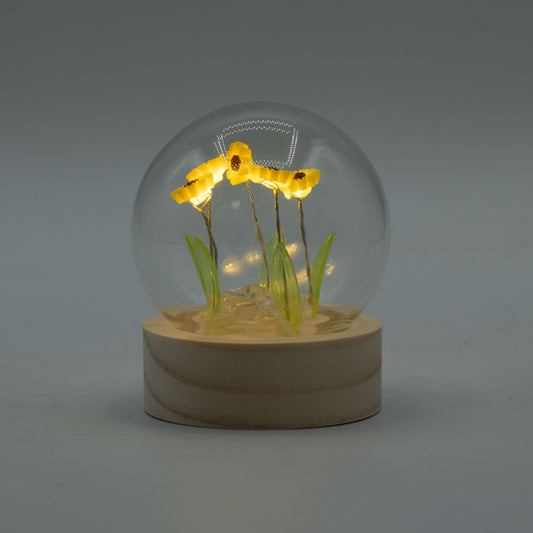 Floral Glow kerti kupola – 5 napraforgó – LED akkumulátoros