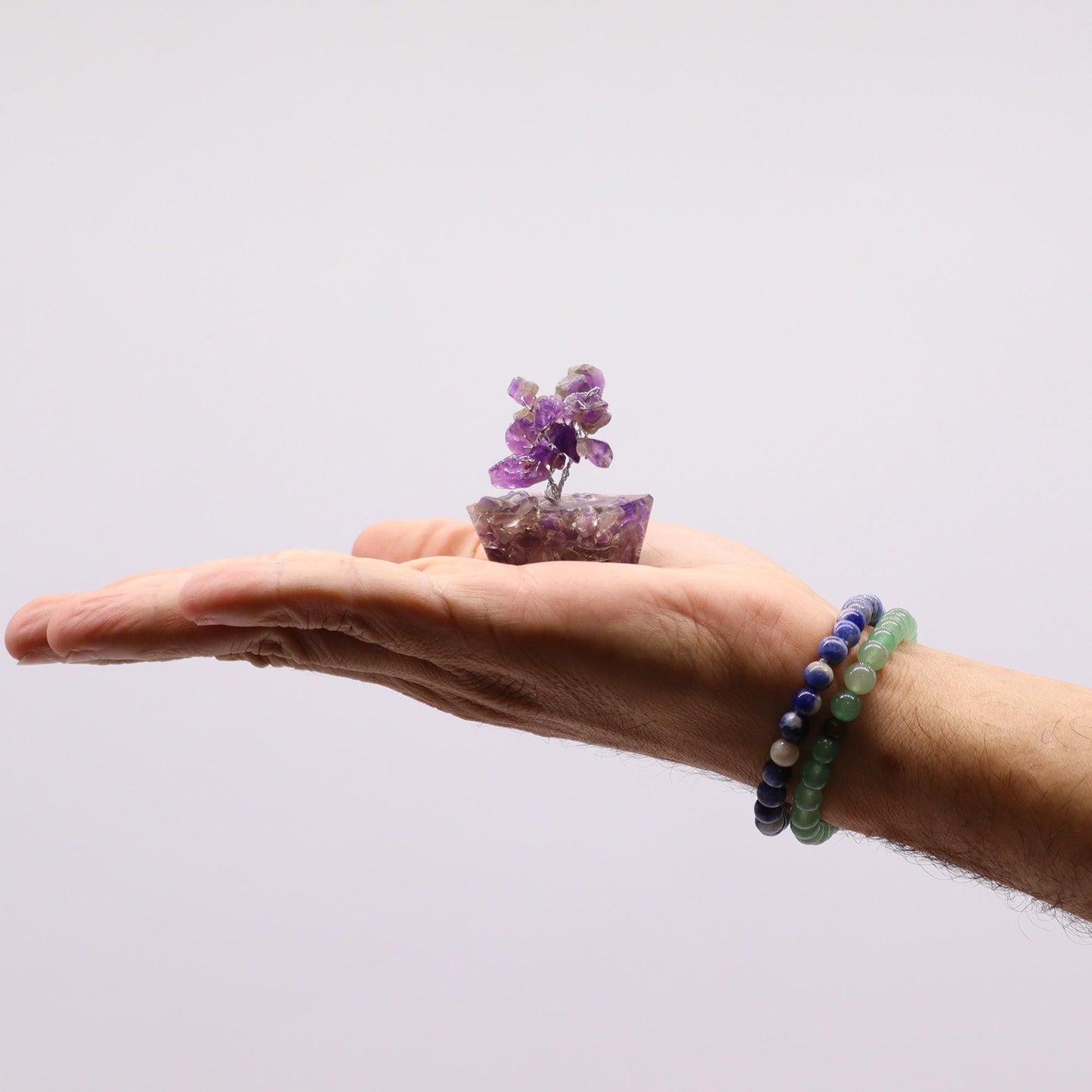 12 db-os mini drágakőfa orgonit alapon - Válogatott keverék (15 féle kő)