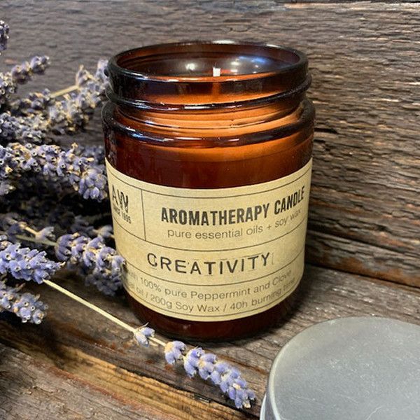 Aromaterápiás szójaviasz gyertya 200g - Kreativitás