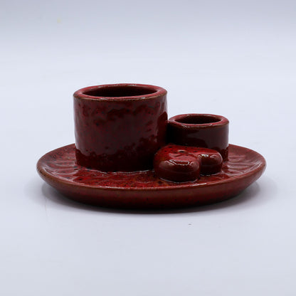 Palo Santo rúd & Füstölőtartó – Mandala – Piros, szívfényű bevonattal