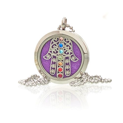 Aromaterápiás Ékszer Nyaklánc - Hamsa Csakra - 30mm