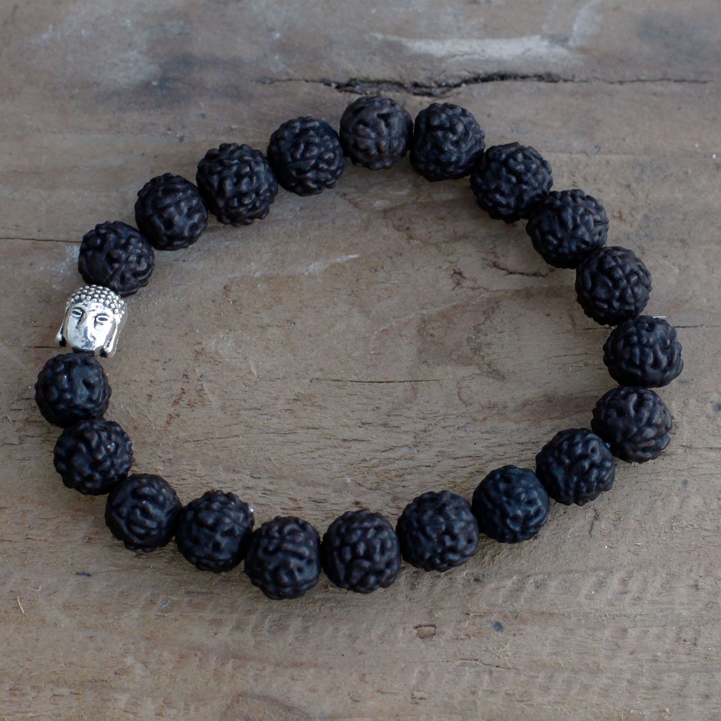 Rudraksha Buddha karkötő Mala - Sötét