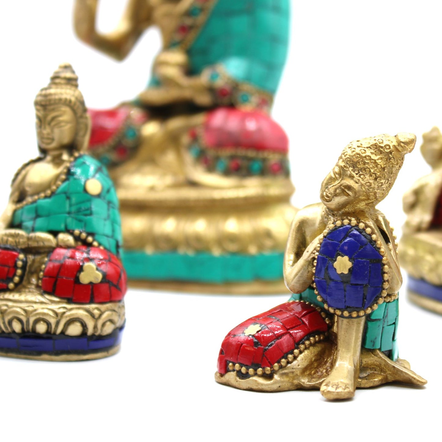 Sárgaréz Buddha figura - Nagy fej - 11,5 cm
