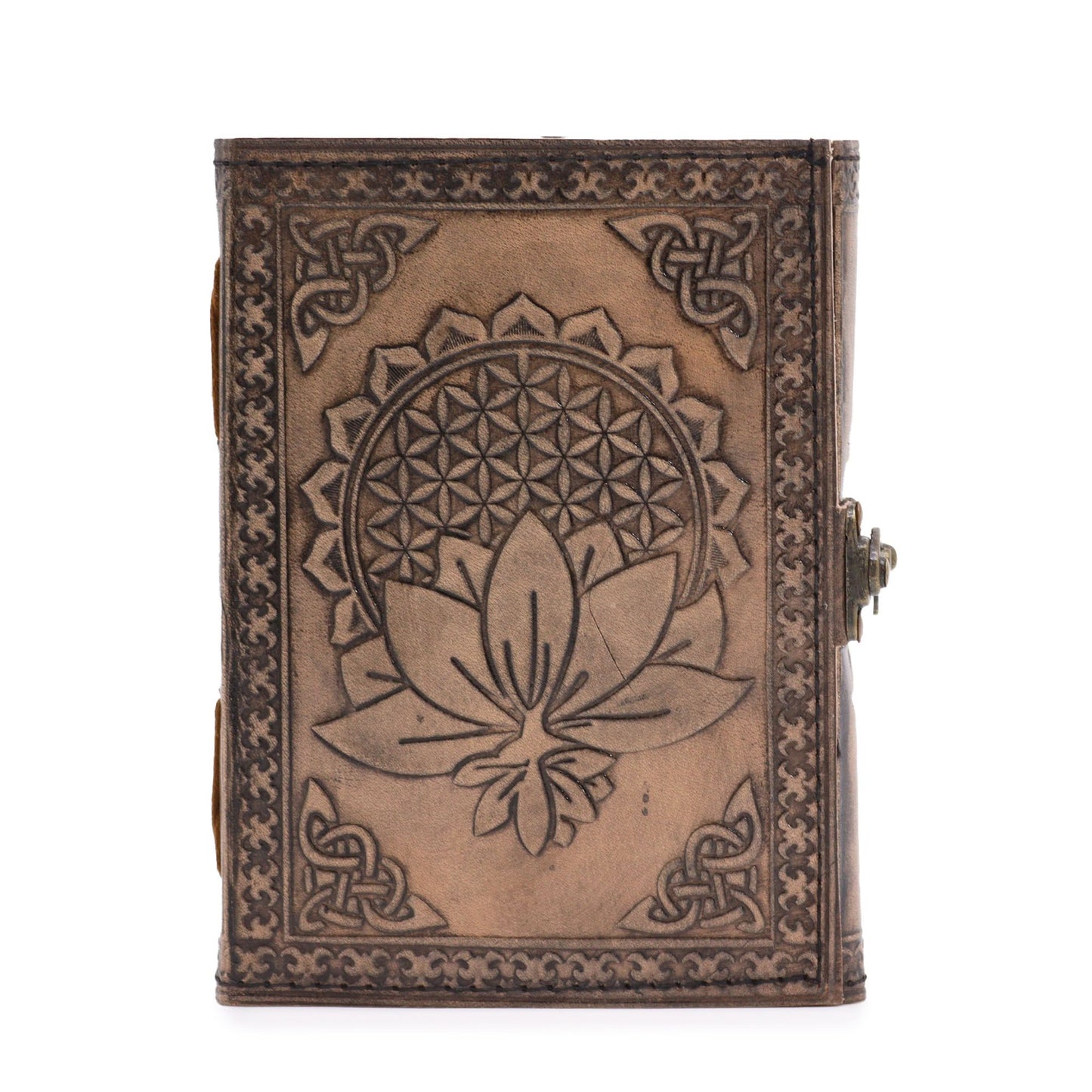Lótusz mandala - Ezoterikus notesz - Antik szürke - 200 oldal - Varrott él - 17,5x12,5x3cm