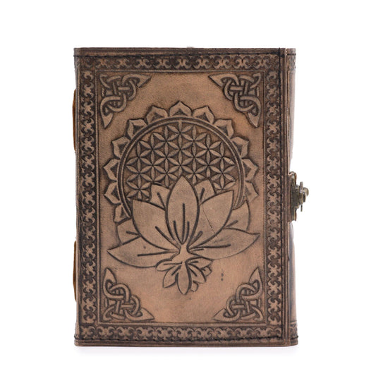 Lótusz mandala - Ezoterikus notesz - Antik szürke - 200 oldal - Varrott él - 17,5x12,5x3cm