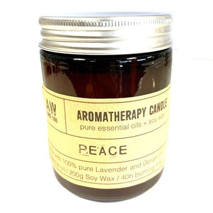 Aromaterápiás Szója Gyertya 200g - Béke