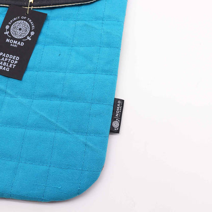 Párnázott laptop tok – fantasztikus türkiz – 14oz kőmosott