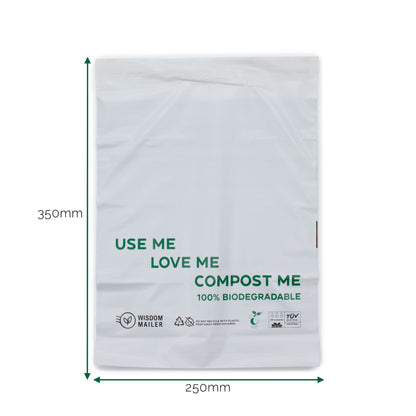 100%-ban biológiailag lebomló csomagküldő tasak (250x350mm)