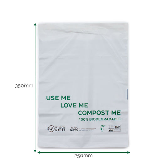 100%-ban biológiailag lebomló csomagküldő tasak (250x350mm)