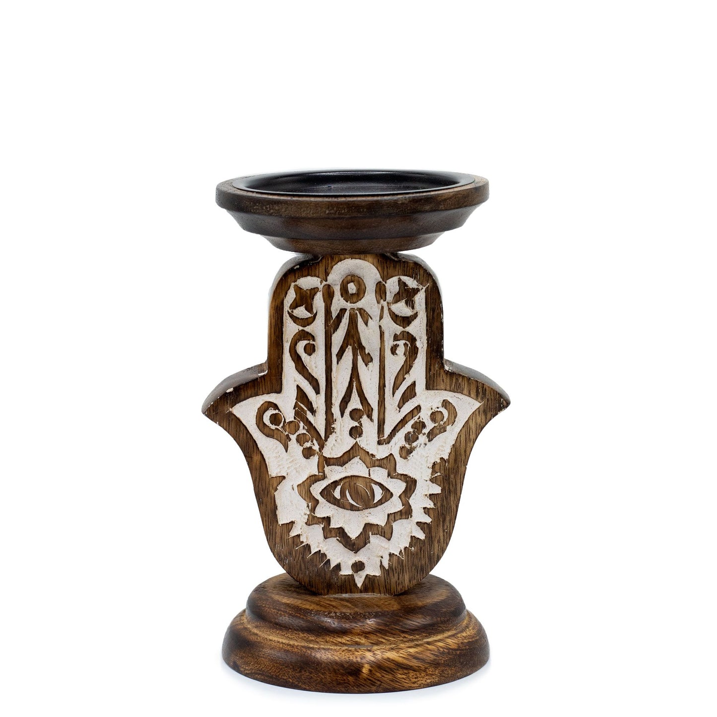 Mangófa gyertyatartó - Hamsa - Kicsi 18x11cm