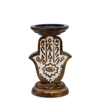 Mangófa gyertyatartó - Hamsa - Kicsi 18x11cm