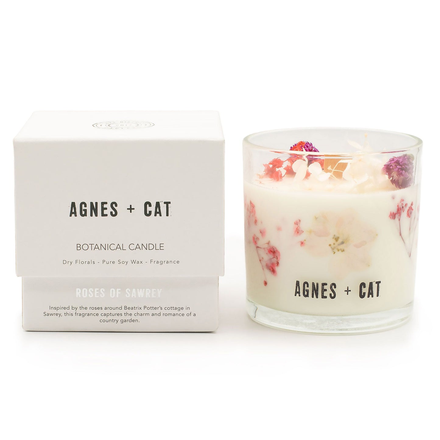 Agnes + Cat Botanikus Szójaviasz Gyertya - Sawrey rózsái