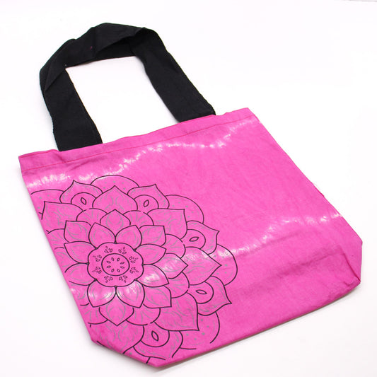 Batikolt pamuttáska (6oz) - 38x42x12cm - Mandela - Magento - Fekete fül