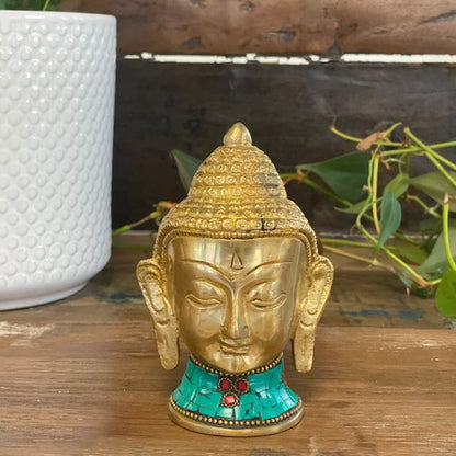 Sárgaréz Buddha figura - Nagy fej - 11,5 cm