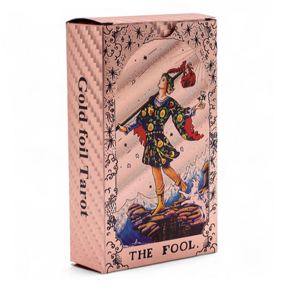 Rozé arany fóliás tarot kártya szett – Holdfázis – füzettel