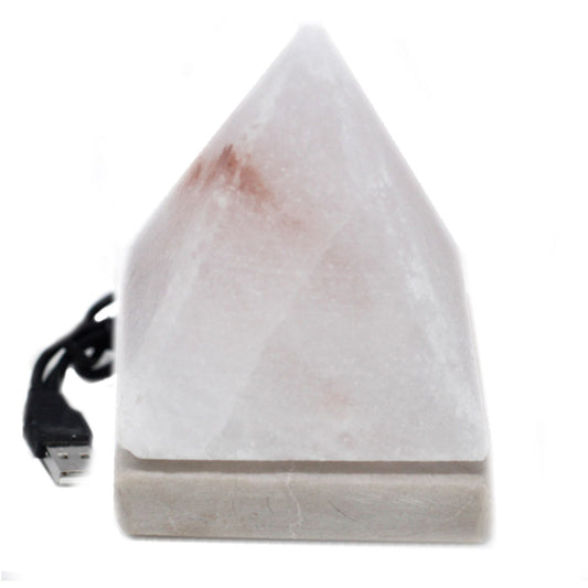 Minőségi USB piramis alakú, FEHÉR sólámpa - 9 cm (többféle)