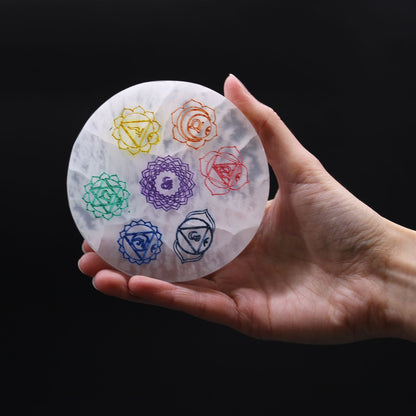 Közepes töltőlemez 10cm - Csakra design (színű)
