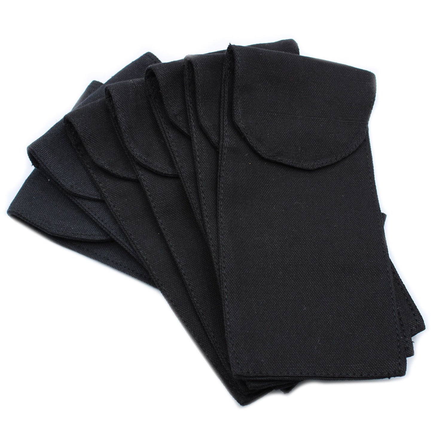 Pamut tasak drágakő arcrollerekhez 10oz - Fekete 9x19 cm