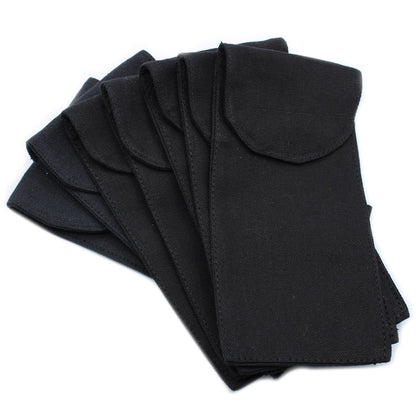Pamut tasak drágakő arcrollerekhez 10oz - Fekete 9x19 cm