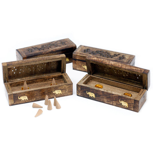 Füstölőkúp tartó doboz 15 cm-es - Mangófa