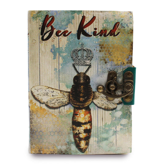 Bőr "Bee Kind" notesz tépett széllel (7x5")